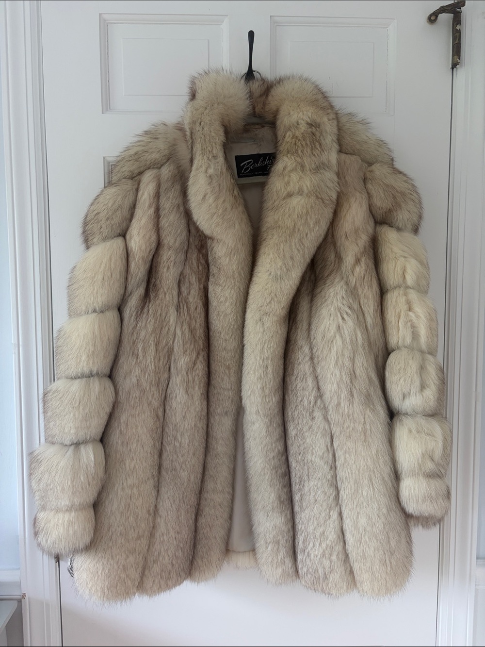 Skin Natural Fox Fur Coat in Cream and Tan